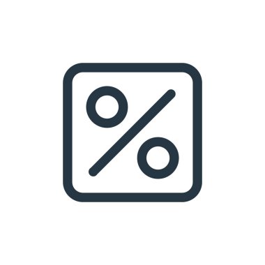 yüzde yüz vektör simgesi. Yüzde yüz düzenlenebilir felç. İnternet ve mobil uygulamalarda kullanım için yüzde doğrusal sembol, logo, yazdırma medyası. İnce çizgili çizim. Vektör izole çizimi.