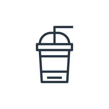 Kahve fincanı vektör simgesi. Kahve fincanı inme inmesi. Web ve mobil uygulamalarda, logoda ve yazılı medyada kullanılmak üzere kahve fincanı lineer sembolü. İnce çizgili çizim. Vektör izole çizimi.