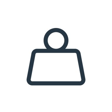 ağırlık vektör simgesi. Ağırlık değiştirilebilir felç. ağırlık doğrusal sembolü web ve mobil uygulamalarda, logoda, yazdırma ortamında kullanılır. İnce çizgili çizim. Vektör izole çizimi.