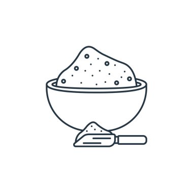 tuz vektör simgesi. Tuz kurgulanabilir felç. Web ve mobil uygulamalarda kullanmak için tuz doğrusal sembolü, logo, yazdırma medyası. İnce çizgili çizim. Vektör izole çizimi.