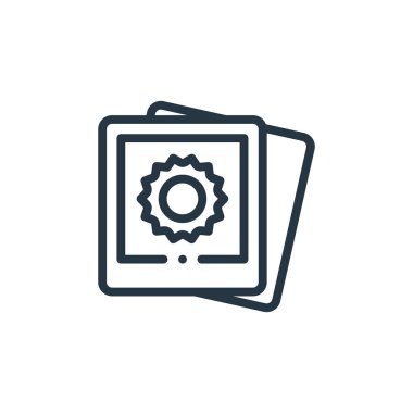 resim vektör simgesi. Resimler düzenlenebilir. resim lineer sembolü web ve mobil uygulamalarda, logoda, yazdırma ortamında kullanılıyor. İnce çizgili çizim. Vektör izole çizimi.