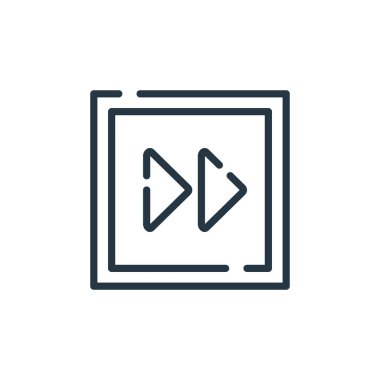 Sonraki vektör simgesi. Bir sonraki yenilebilir vuruş. Web ve mobil uygulamalarda kullanmak için bir sonraki doğrusal sembol, logo, yazdırma ortamı. İnce çizgili çizim. Vektör izole çizimi.