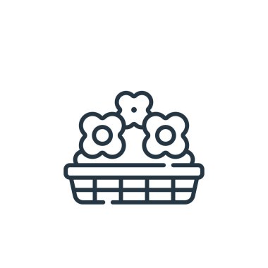 Çiçek vektör simgesi. Çiçekler düzenlenebilir vuruş. çiçek lineer sembolü web ve mobil uygulamalar, logo, yazdırma medyası için. İnce çizgili çizim. Vektör izole çizimi.