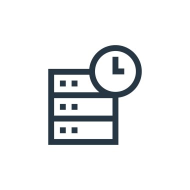 veritabanı vektör simgesi. veri tabanı değiştirilebilir felç. Web ve mobil uygulamalarda kullanmak için veritabanı doğrusal sembolü, logo, yazdırma ortamı. İnce çizgili çizim. Vektör izole çizimi.