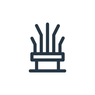 Kuru ağaç vektör simgesi. Kuru ağaç inmesi. Web ve mobil uygulamalarda kullanmak için kuru ağaç doğrusal sembolü, logo, yazdırma ortamı. İnce çizgili çizim. Vektör izole çizimi.