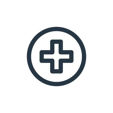 Sağlık vektörü simgesi. Sağlık düzenlenebilir felç. İnternet ve mobil uygulamalarda, logoda ve yazılı medyada kullanım için sağlık lineer sembolü. İnce çizgili çizim. Vektör izole çizimi.