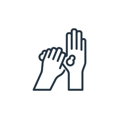 Yıkanan eller vektör simgesi. Yıkanan eller düzeltilebilir felç. Web ve mobil uygulamalarda kullanım için el yıkama lineer sembolü, logo, yazdırma medyası. İnce çizgili çizim. Vektör izole çizimi.