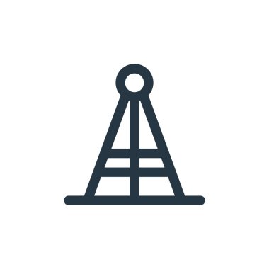 kule vektör simgesi. kule inme inmesi. kule lineer sembolü web ve mobil uygulamalarda, logoda, yazdırma ortamında kullanılır. İnce çizgili çizim. Vektör izole çizimi.