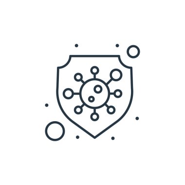 Koruyucu vektör simgesi. Düzenlenebilir felç. Web ve mobil uygulamalarda kullanmak için doğrusal koruma sembolü, logo, yazdırma medyası. İnce çizgili çizim. Vektör izole çizimi.