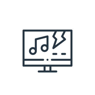 TV şov vektör simgesi. TV şovu düzenlenebilir felç. TV web ve mobil uygulamalarda, logoda, yazdırma ortamında kullanmak için doğrusal sembol göster. İnce çizgili çizim. Vektör izole çizimi.