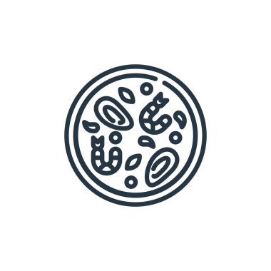 Karides vektör simgesi. Düzenlenebilir karides vuruşu. Web ve mobil uygulamalarda, logoda ve yazılı medyada kullanılmak üzere karides doğrusal sembolü. İnce çizgili çizim. Vektör izole çizimi.