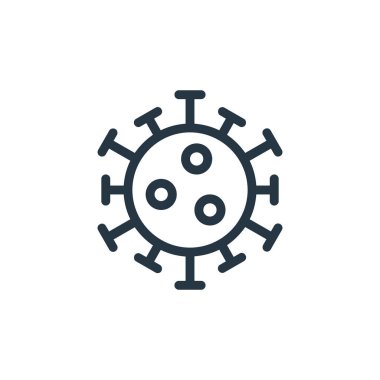 Coronavirus vektör simgesi. Coronavirus düzenlenebilir felç. İnternet ve mobil uygulamalarda kullanım için koronavirüs lineer sembolü, logo, yazdırma medyası. İnce çizgili çizim. Vektör izole çizimi.