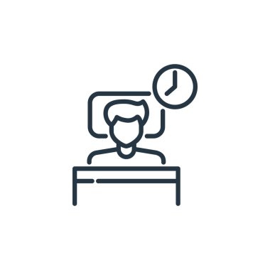 İnsan uyku vektörü ikonu. İnsan uyuyabilir felç. Web ve mobil uygulamalarda, logoda ve yazılı medyada kullanmak için insan uyku doğrusal sembolü. İnce çizgili çizim. Vektör izole çizimi.