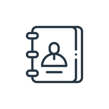 İletişim vektör simgesi. Kurgulanabilir felç. Web ve mobil uygulamalar, logo ve yazdırma ortamlarında kullanmak için bağlantı lineer sembolü. İnce çizgili çizim. Vektör izole çizimi.