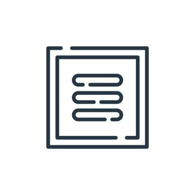 Menü vektör simgesi. Menü değiştirilebilir vuruş. Web ve mobil uygulamalarda kullanmak için menü doğrusal sembolü, logo, yazdırma ortamı. İnce çizgili çizim. Vektör izole çizimi.