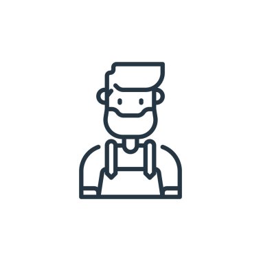 Barista vektör ikonu. Düzenlenebilir kahve felci. İnternet ve mobil uygulamalarda kullanmak için barista lineer sembolü, logo, yazdırma medyası. İnce çizgili çizim. Vektör izole çizimi.