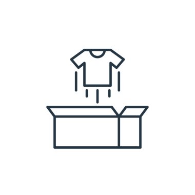 Kutu vektör simgesi açılıyor. Boksu açılabilir felç. Web ve mobil uygulamalarda, logoda ve yazılı medyada kullanılacak doğrusal simgeyi açmak. İnce çizgili çizim. Vektör izole çizimi.