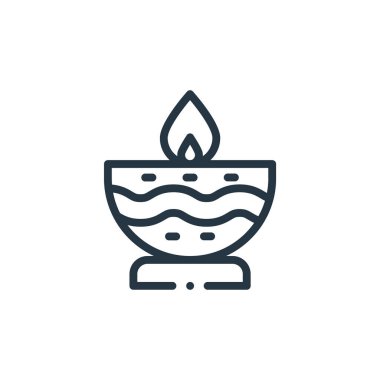 Mumlar vektör simgesi. Mumlar düzenlenebilir felç. İnternet ve mobil uygulamalarda, logoda ve yazılı medyada kullanılacak doğrusal mum sembolü. İnce çizgili çizim. Vektör izole çizimi.