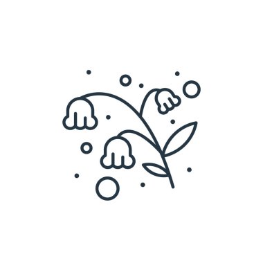 Çiçek vektör simgesi. Çiçekler düzenlenebilir vuruş. çiçek lineer sembolü web ve mobil uygulamalar, logo, yazdırma medyası için. İnce çizgili çizim. Vektör izole çizimi.