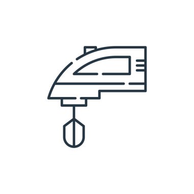 Karıştırıcı vektör simgesi. Karıştırılabilir felç. Web ve mobil uygulamalarda kullanmak için karıştırıcı doğrusal sembolü, logo, yazdırma ortamı. İnce çizgili çizim. Vektör izole çizimi.