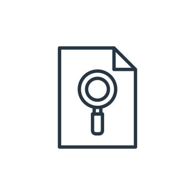 Arama vektörü simgesi. Düzenlenebilir felç. Web ve mobil uygulamalarda kullanmak için doğrusal simge ara, logo, yazdırma ortamı. İnce çizgili çizim. Vektör izole çizimi.