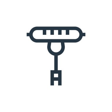 Sosis vektör simgesi. Kurgulanabilir sosis vuruşu. Web ve mobil uygulamalarda kullanmak için sosis doğrusal sembolü, logo, yazdırma medyası. İnce çizgili çizim. Vektör izole çizimi.