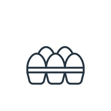 Yumurta vektör simgesi. Yumurta dilimlenebilir. yumurta lineer sembolü web ve mobil uygulamalar, logo, yazdırma medyası. İnce çizgili çizim. Vektör izole çizimi.