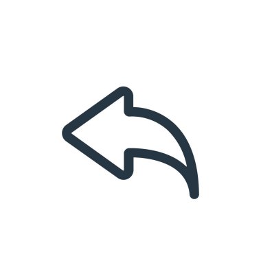 vektör simgesini geri al. Düzeltilebilir felç. Web ve mobil uygulamalar, logo ve yazdırma ortamlarında kullanmak için doğrusal sembolü geri al. İnce çizgili çizim. Vektör izole çizimi.