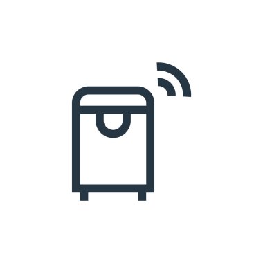 akıllı çöp vektör simgesi. Düzenlenebilir akıllı çöp vuruşu. Web ve mobil uygulamalarda kullanmak için akıllı çöp lineer simgesi, logo, yazdırma ortamı. İnce çizgili çizim. Vektör izole çizimi.