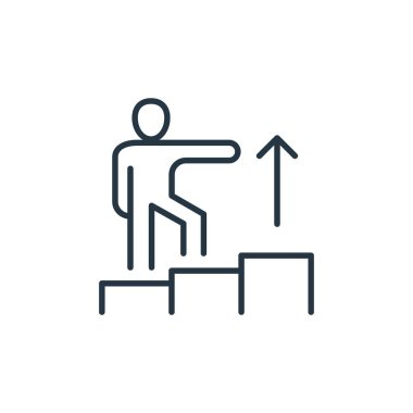 Liderlik vektör simgesi. Liderlik vuruşu. İnternet ve mobil uygulamalarda, logoda ve yazılı medyada kullanım için liderlik lineer sembolü. İnce çizgili çizim. Vektör izole çizimi.