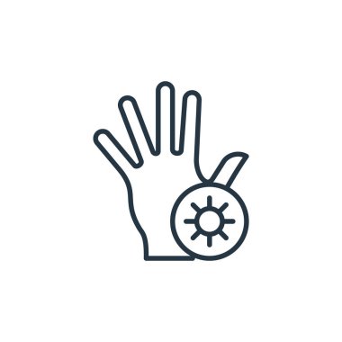 El vektör simgesi. Elle düzenlenebilir felç. Web ve mobil uygulamalarda kullanmak için el doğrusal sembolü, logo, yazdırma medyası. İnce çizgili çizim. Vektör izole çizimi.