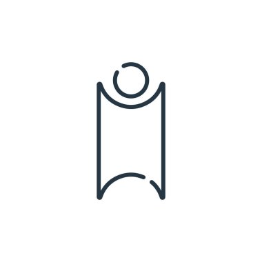 Hümanizm vektör simgesi. Hümanizm, düzenlenebilir vuruş. Web ve mobil uygulamalarda, logoda ve yazılı medyada kullanım için hümanizm doğrusal sembolü. İnce çizgili çizim. Vektör izole çizimi.