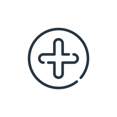 vektör simgesi ekle. Düzenlenebilir felç ekle. Web ve mobil uygulamalarda kullanmak için doğrusal sembol ekle, logo, yazdırma ortamı. İnce çizgili çizim. Vektör izole çizimi.