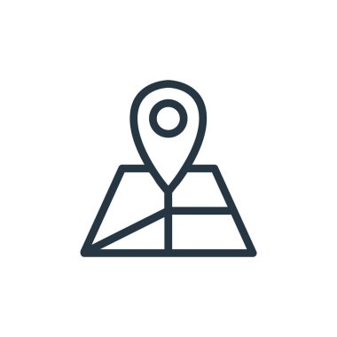 konum vektör simgesi. konum değiştirilebilir felç. konum lineer sembolü web ve mobil uygulamalar, logo, yazdırma medyası. İnce çizgili çizim. Vektör izole çizimi.