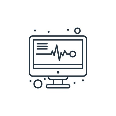 Tıbbi rapor vektör simgesi. Tıbbi rapor verilebilir felç. Web ve mobil uygulamalarda, logoda ve yazılı medyada kullanılmak üzere tıbbi rapor lineer sembolü. İnce çizgili çizim. Vektör izole çizimi.