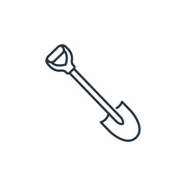 vektör simgesini kazıyorum. Kurgulanabilir felç. İnternet ve mobil uygulamalarda kullanmak için doğrusal sembol kazmak, logo, yazdırma medyası. İnce çizgili çizim. Vektör izole çizimi.