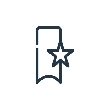 yer imi vektör simgesi. yer imi değiştirilebilir vuruş. Web ve mobil uygulamalar, logo ve yazdırma ortamlarında kullanmak için yer imi doğrusal sembolü. İnce çizgili çizim. Vektör izole çizimi.