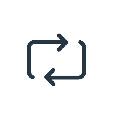 vektör simgesini transfer et. Değiştirilebilir felç. Web ve mobil uygulamalarda kullanmak için doğrusal sembol transfer et, logo, yazdırma ortamı. İnce çizgili çizim. Vektör izole çizimi.