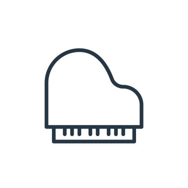 piyano vektör simgesi. Piyano düzenlenebilir vuruş. İnternet ve mobil uygulamalarda kullanım için piyano doğrusal sembolü, logo, yazdırma medyası. İnce çizgili çizim. Vektör izole çizimi.