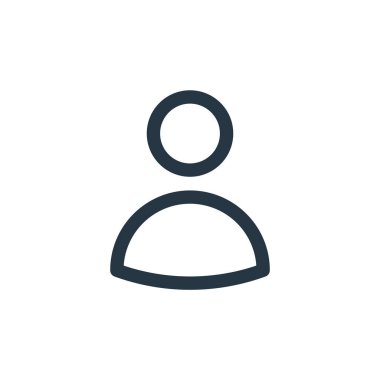 kullanıcı vektör simgesi. kullanılabilir felç. Web ve mobil uygulamalarda kullanmak için kullanıcı doğrusal sembolü, logo, yazdırma ortamı. İnce çizgili çizim. Vektör izole çizimi.