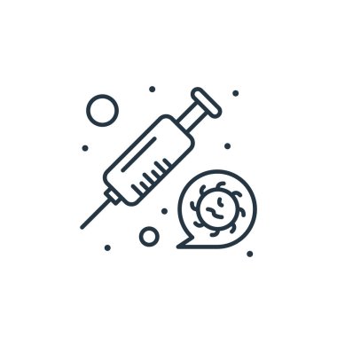 Coronavirus vektör simgesi. Coronavirus düzenlenebilir felç. İnternet ve mobil uygulamalarda kullanım için koronavirüs lineer sembolü, logo, yazdırma medyası. İnce çizgili çizim. Vektör izole çizimi.