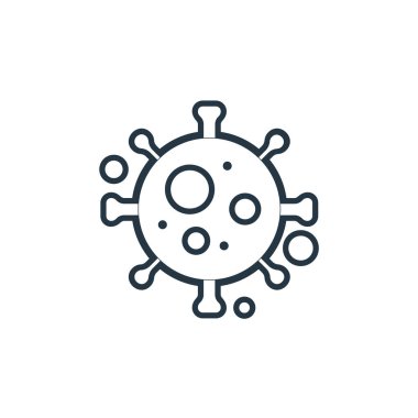 Grip vektör simgesi. Grip, düzeltilebilir felç. İnternet ve mobil uygulamalarda, logoda ve yazılı medyada kullanım için influenza lineer sembolü. İnce çizgili çizim. Vektör izole çizimi.