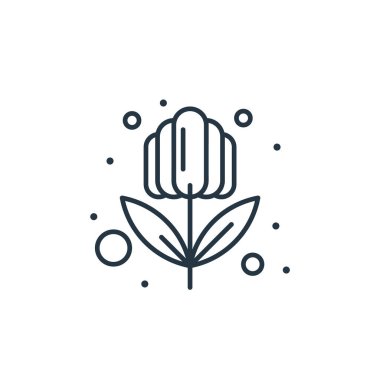 çiçek vektör simgesi. çiçek kurgulanabilir inme. İnternet ve mobil uygulamalarda kullanım için çiçek doğrusal sembolü, logo, yazdırma medyası. İnce çizgili çizim. Vektör izole çizimi.