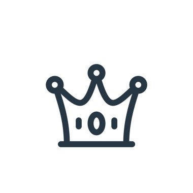 Taç vektör simgesi. Kurgulanabilir taç vuruşu. taç lineer sembolü web ve mobil uygulamalar, logo, yazdırma medyası için. İnce çizgili çizim. Vektör izole çizimi.