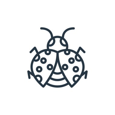 Hata vektör simgesi. böcek inme inmesi. Web ve mobil uygulamalarda kullanmak için hata doğrusal sembolü, logo, yazdırma ortamı. İnce çizgili çizim. Vektör izole çizimi.