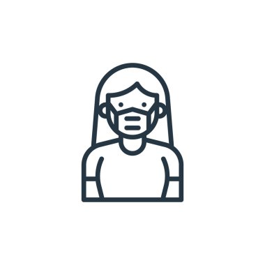 Kadın vektör ikonu. Kadın inme inmesi. İnternet ve mobil uygulamalarda kullanım için kadın doğrusal sembolü, logo, yazdırma medyası. İnce çizgili çizim. Vektör izole çizimi.