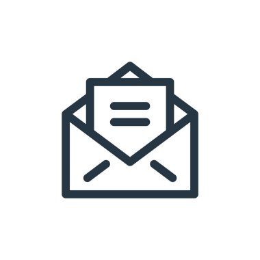 e- posta vektör simgesi. e-posta ile düzenlenebilir. Web ve mobil uygulamalarda kullanmak için e-posta doğrusal sembolü, logo, yazdırma ortamı. İnce çizgili çizim. Vektör izole çizimi.