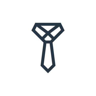 Vektör ikonunu bağla. Kurgulanabilir kravat vuruşu. Web ve mobil uygulamalarda kullanmak için doğrusal simge bağla, logo, yazdırma ortamı. İnce çizgili çizim. Vektör izole çizimi.