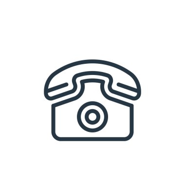 Telefon vektör simgesi. Telefon düzenlenebilir felç. İnternet ve mobil uygulamalarda kullanmak için telefon lineer sembolü, logo, yazdırma medyası. İnce çizgili çizim. Vektör izole çizimi.