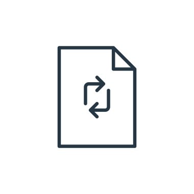 Vektör simgesini tazele. Yenilenebilir felç. Web ve mobil uygulamalarda kullanmak için doğrusal sembolü yenile, logo, yazdırma ortamı. İnce çizgili çizim. Vektör izole çizimi.